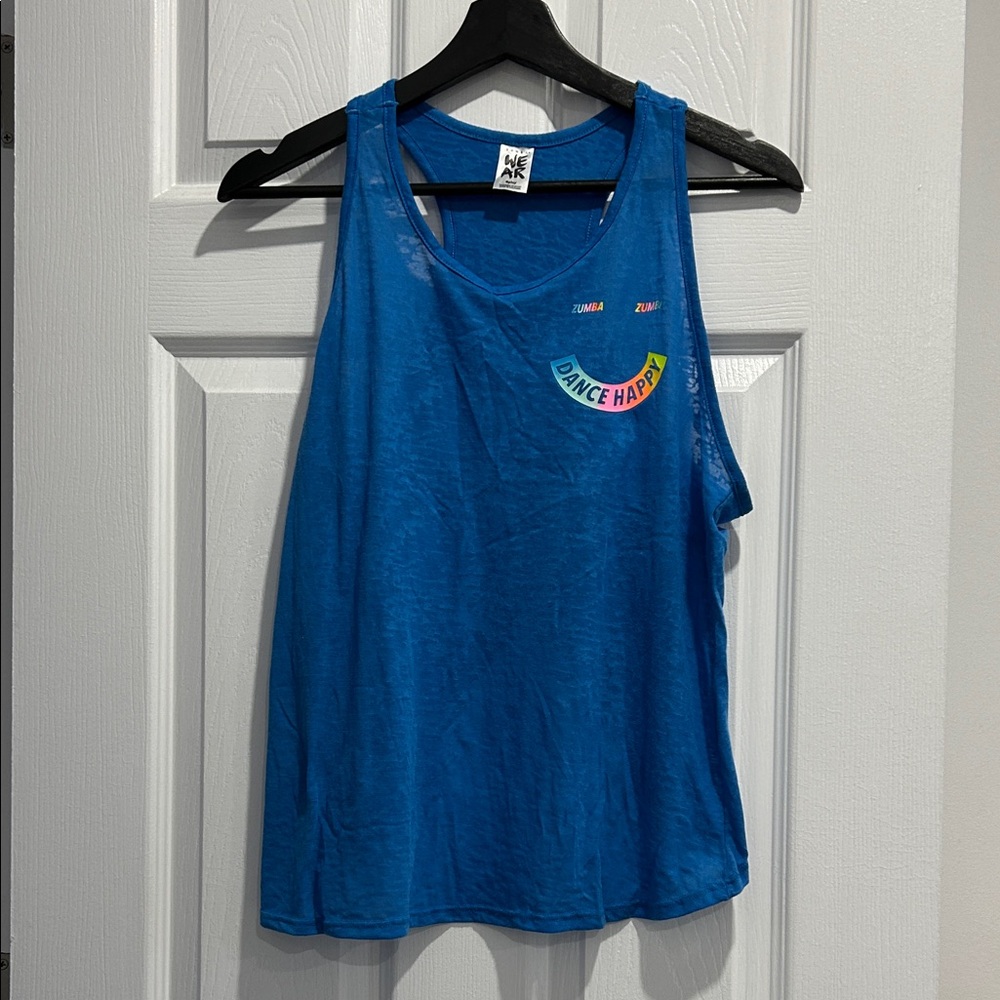ZUMBA SALE! Blue 'Dance Happy' Tank Top